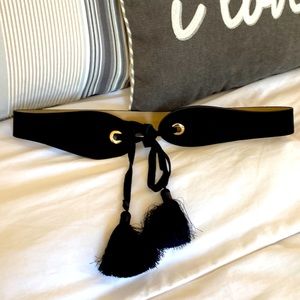 Ann Taylor Suede Black Belt Size M/L